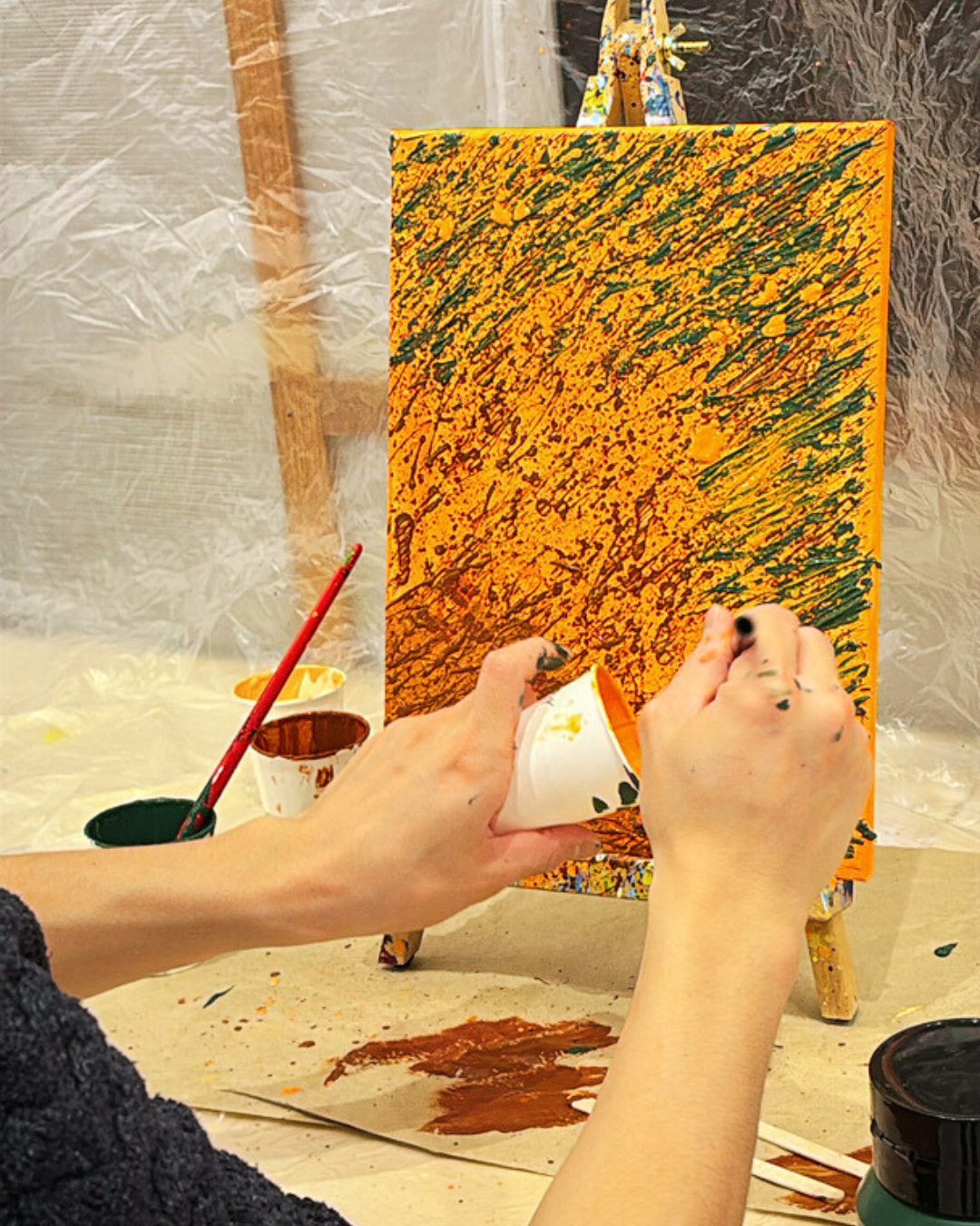 2026年5月9日(土)17：00-19：00 【ポロック風 アクションペインティング】